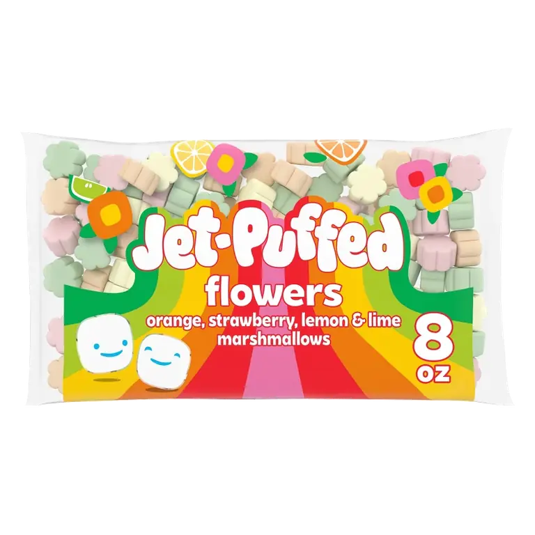 Kraft Jet Puffed Easter Flowers Orange Strawberry Lemon & Lime Flavored Marshmallows, 8oz