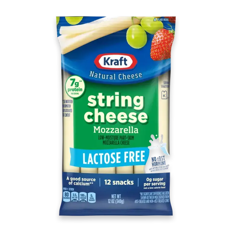 Lactose Free Mozzarella String Cheese Snacks