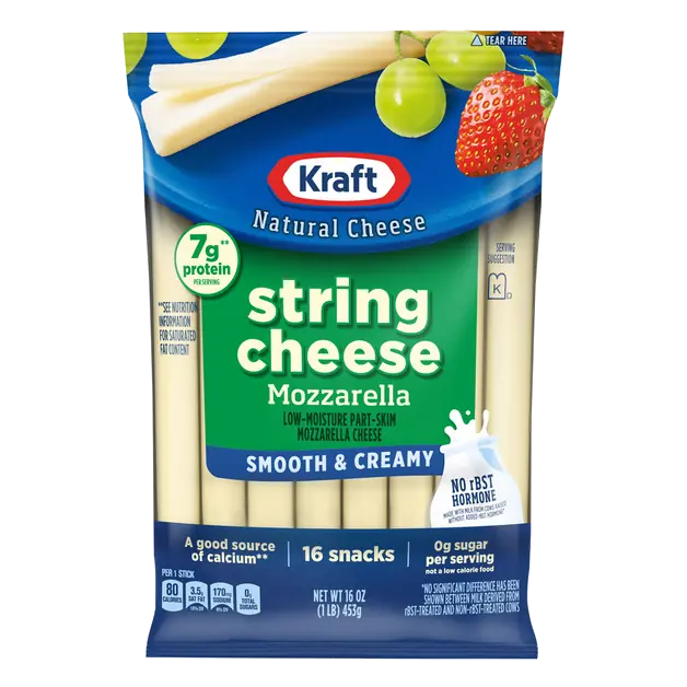 Kraft Mozzarella String Cheese Sticks, 16Ct