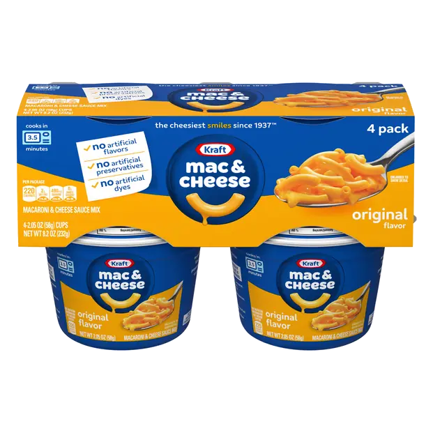Original Flavor Mac & Cheese Dinner Microwaveable Cup - 4 ct