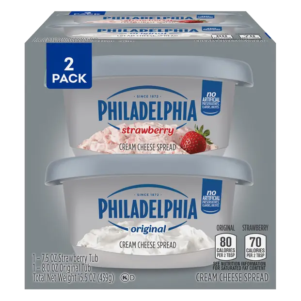 Philadelphia Original & Strawberry Cream Cheese Spread - 2 ct