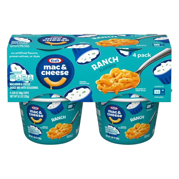 Ranch Mac & Cheese Dinner Microwavable Cup - 4 ct
