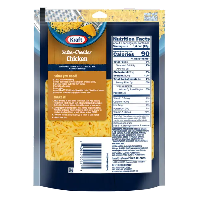 Kraft Reduced Fat Mild Cheddar Finely Shredded Cheese