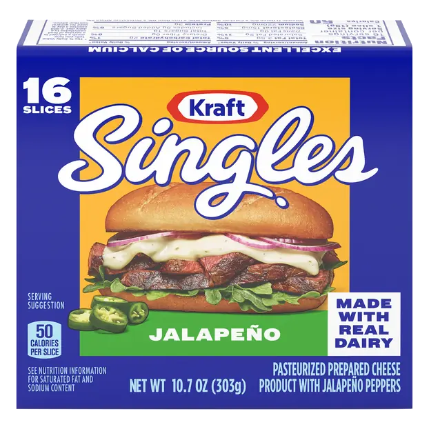 Singles Jalapeno Cheese Slices - 16 ct