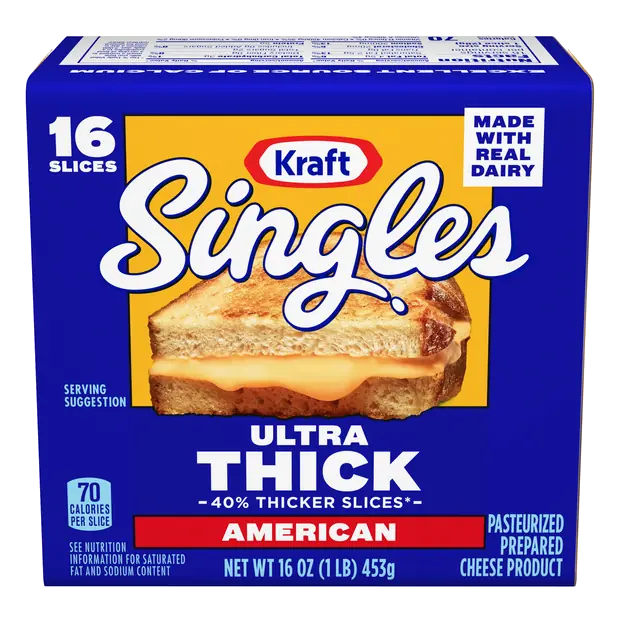 Kraft Ultra Thick American Cheese Slices, 16Ct
