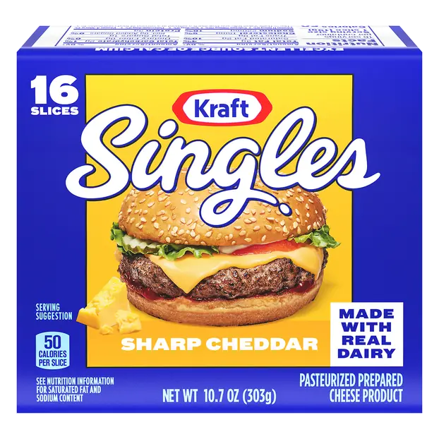 Singles Sharp Cheddar Cheese Slices - 16 ct
