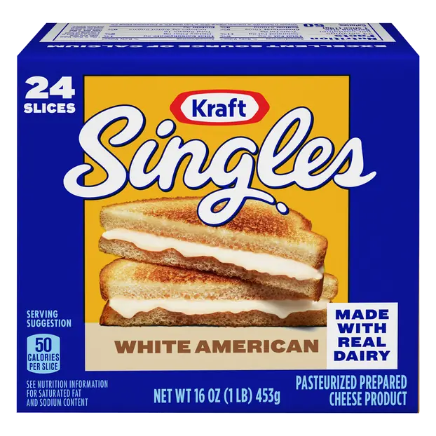 Singles White American Cheese Slices - 24 ct