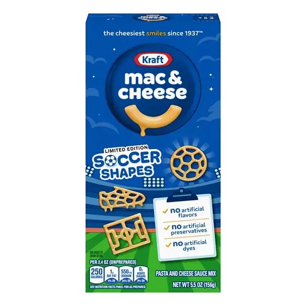 Soccer Shapes Mac & Cheese