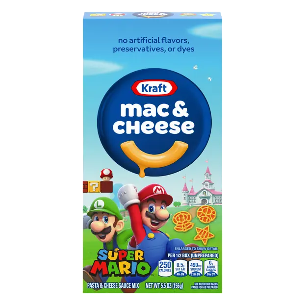 Super Mario Bros Shapes Macaroni & Cheese Dinner