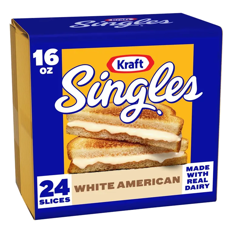 White American Pasteurized Prepared Cheese Product Singles