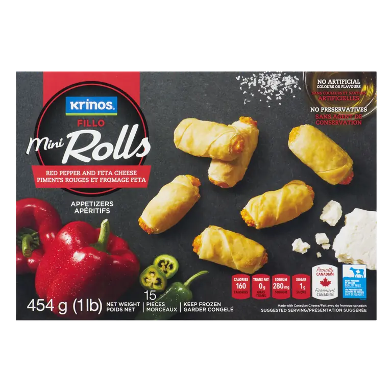 Frozen Appetizer Red Pepper & Feta Mini Twisters 15 Pieces 454 g
