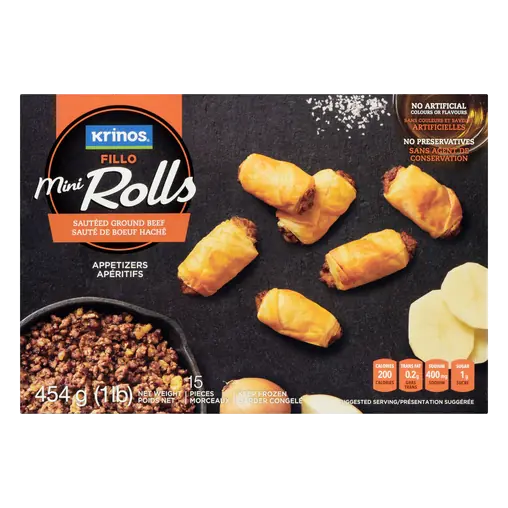 Mini Fillo Rolls Sautéed Ground Beef 454 g (frozen)