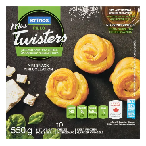 Mini Fillo Twisters Spinach & Feta 550 g (frozen)