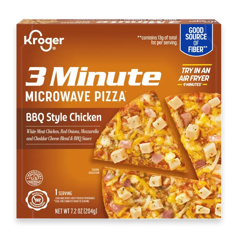 3 Minute Microwave BBQ Style Chicken Frozen Pizza