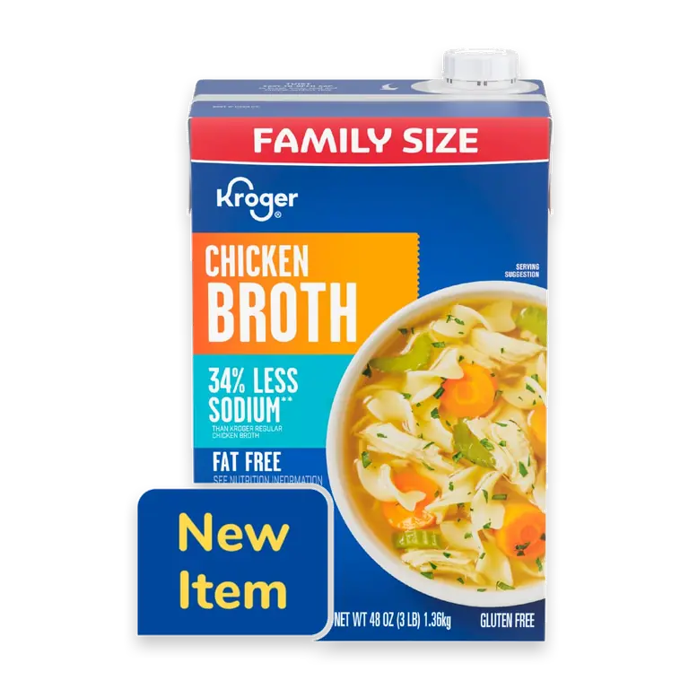 34% Less Sodium Fat Free Chicken Broth Family Size