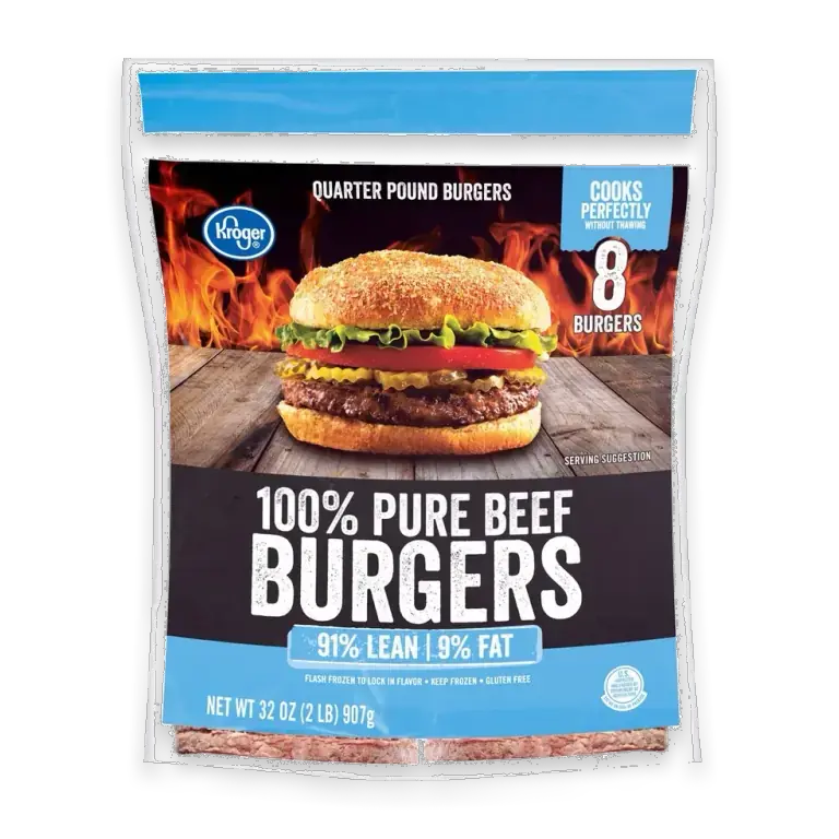 91% Lean Frozen Ground Beef Burger