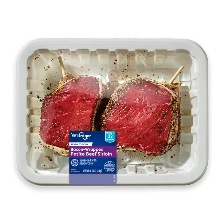 Bacon Wrapped Petite Beef Sirloin Steak