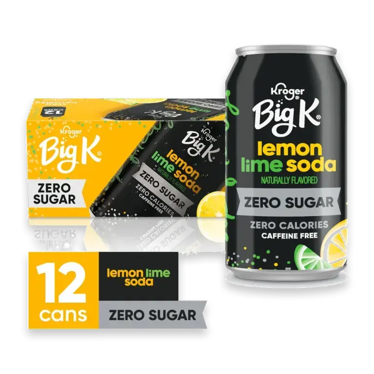 Big K Lemon Lime Zero Sugar Caffeine Free Soda Cans