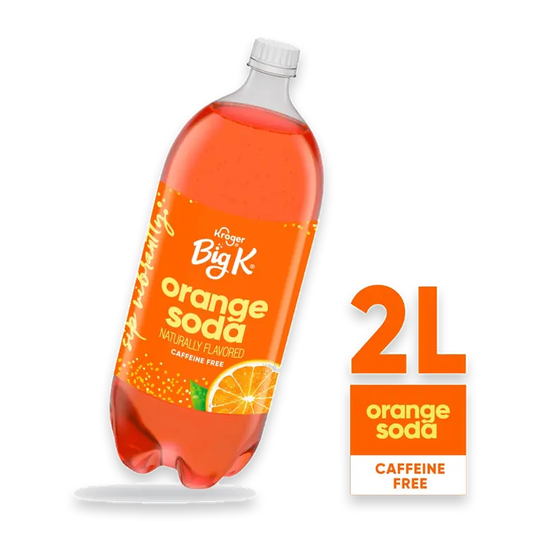 Big K Orange Caffeine Free Soda Bottle