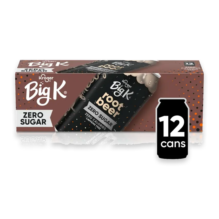 Big K Root Beer Zero Sugar Caffeine Free Soda Cans