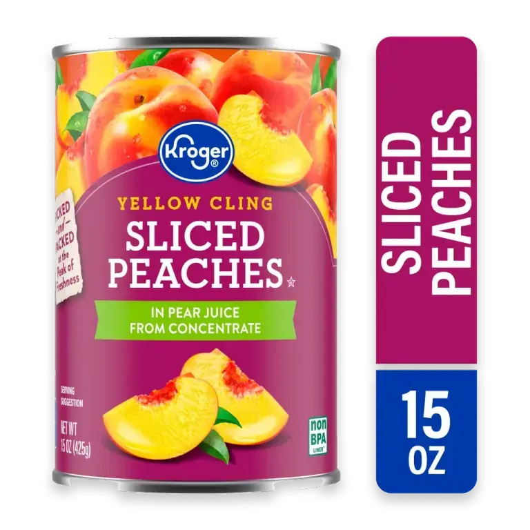 Canned Yellow Cling Sliced Peaches in Pear Juice