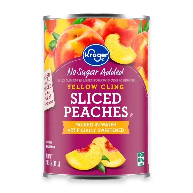 Canned Yellow Cling Sliced Peaches No Sugar Added