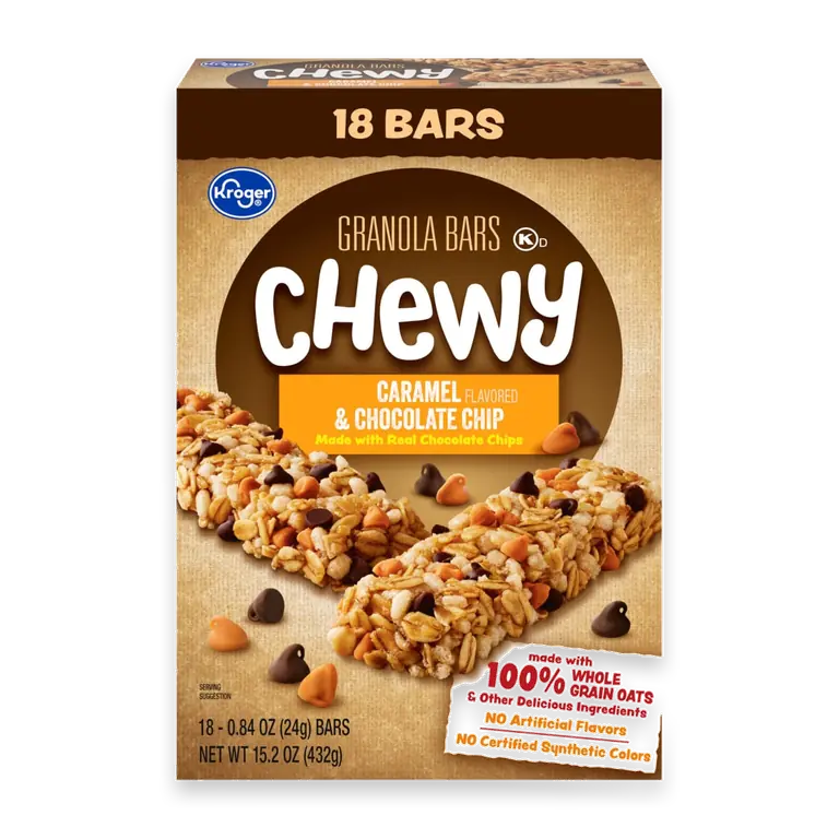 Caramel & Chocolate Chip Chewy Granola Bars