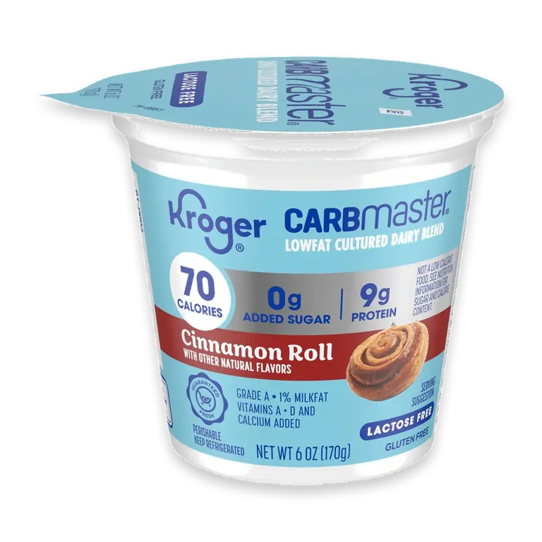 CARBmaster Cinnamon Roll Lactose Free Lowfat Yogurt Cup