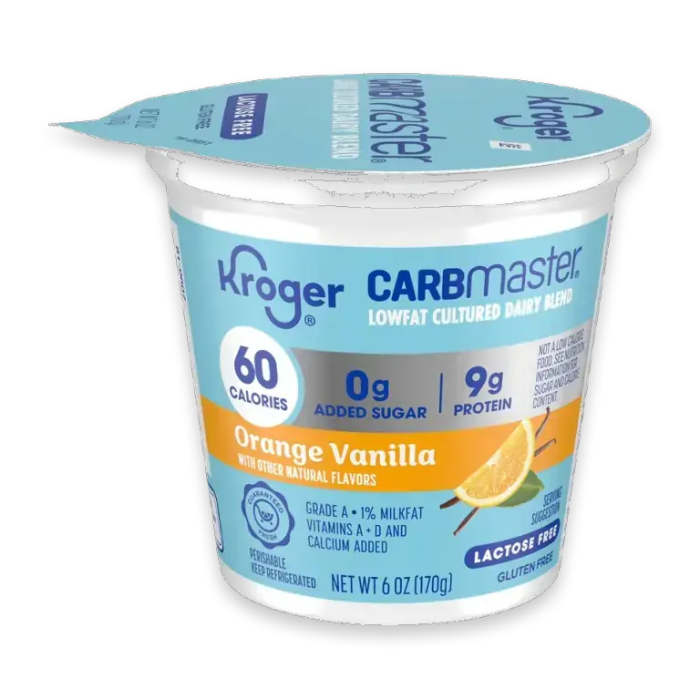 CARBmaster Orange Vanilla Lactose Free Lowfat Yogurt Cup