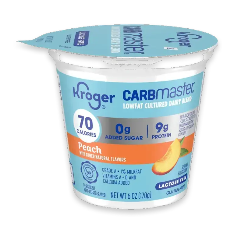 CARBmaster Peach Lactose Free Lowfat Yogurt Cup