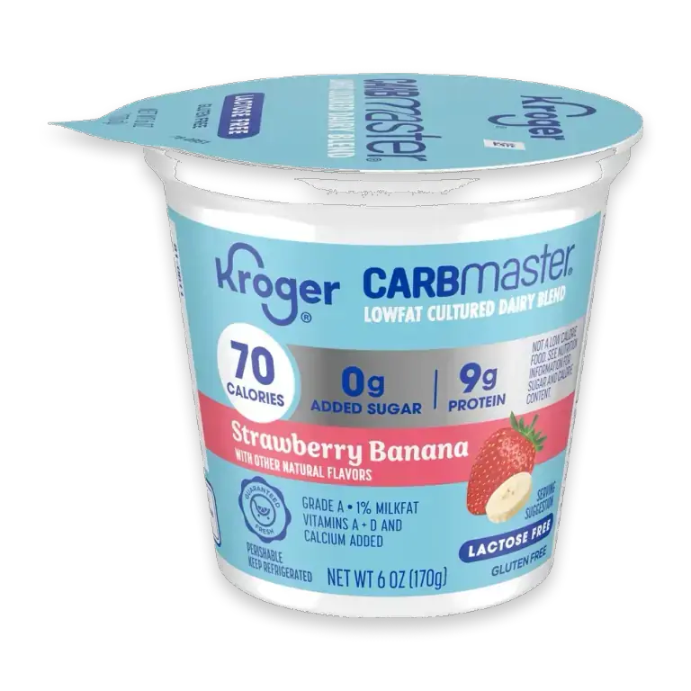CARBmaster Strawberry Banana Lactose Free Lowfat Yogurt Cup