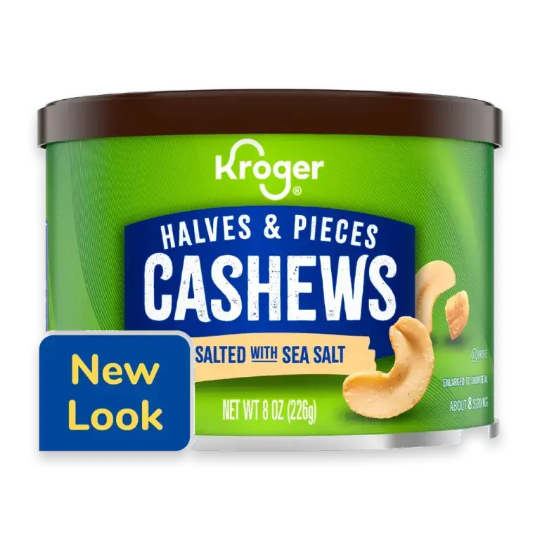 CASHEWS HALVES & PIECES SALTED WITH SEA SALT - KROGER - 8 OZ