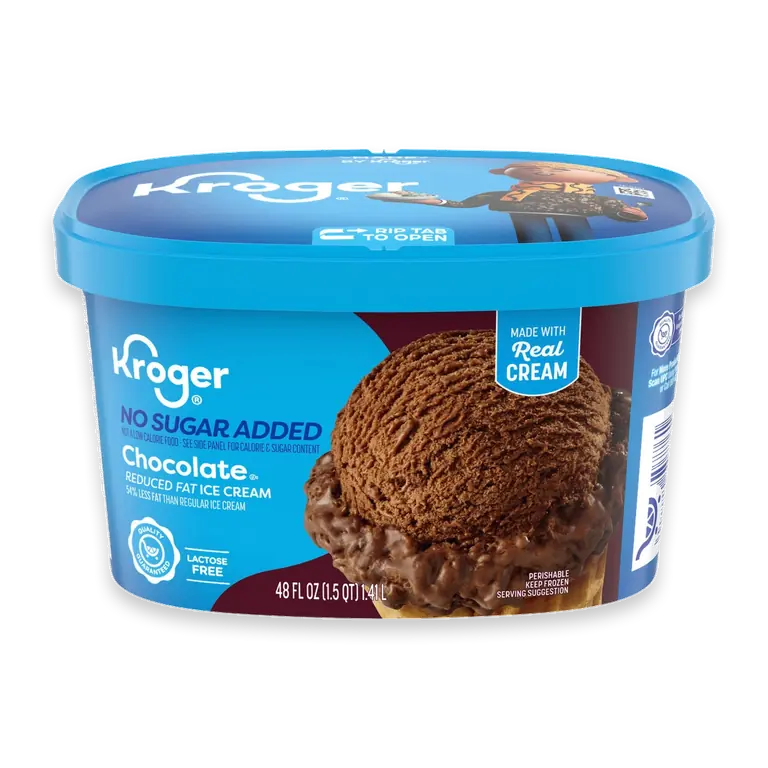 Churned Lactose Free No Sugar Added Chocolate Ice Cream Tub