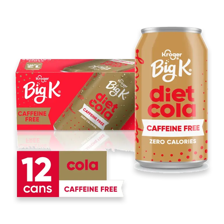 Diet Big K Cola Caffeine Free Zero Calorie Soda Cans