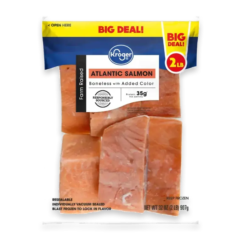 Farm Raised Atlantic Salmon Portions Frozen BIG DEAL!