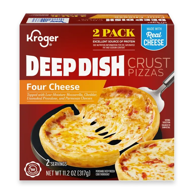 Four Cheese Deep Dish Crust Frozen Pizza