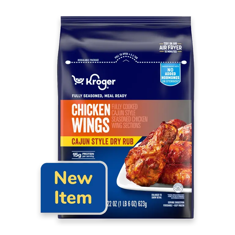 Frozen Fully Cooked Cajun Style Dry Rub Chicken Wings