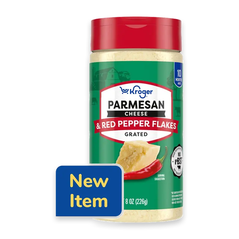 Grated Parmesan Cheese and Red Pepper Flakes Shaker