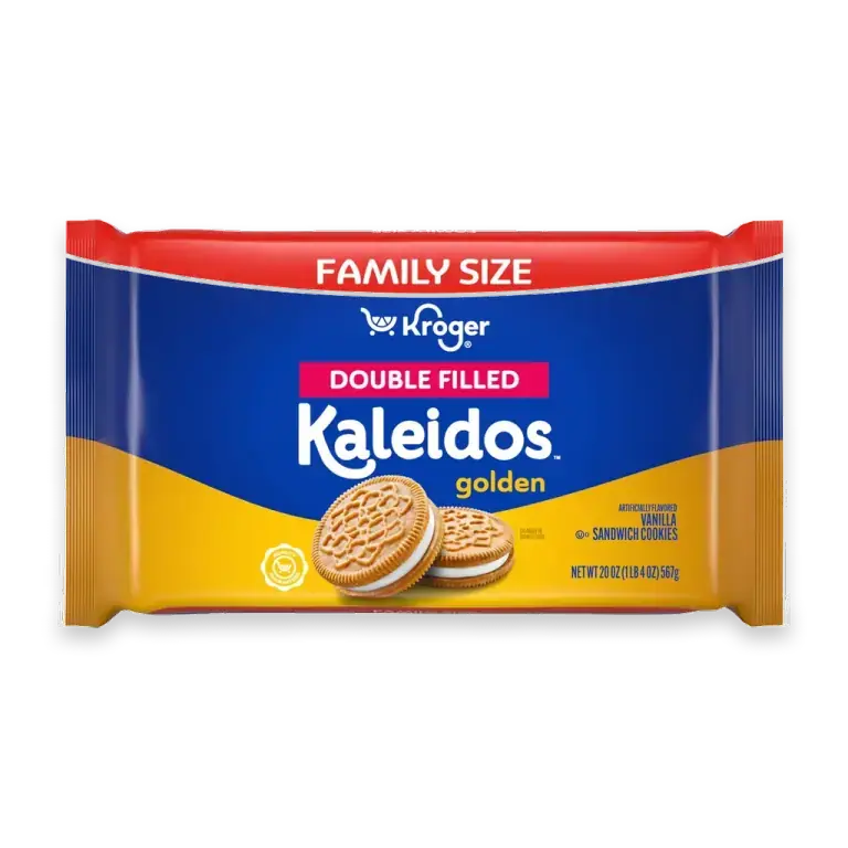 Kaleidos Double Filled Golden Vanilla Sandwich Cookies Family Size