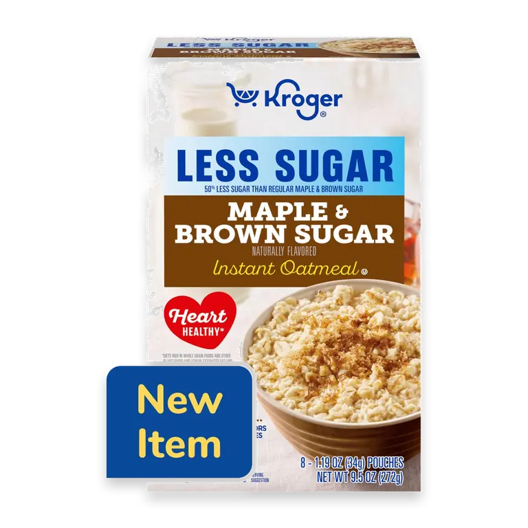 LESS SUGAR MAPLE & BROWN SUGAR NATURALLY FLAVORED INSTANT OATMEAL 8 PK - KROGER - 9.5 OZ