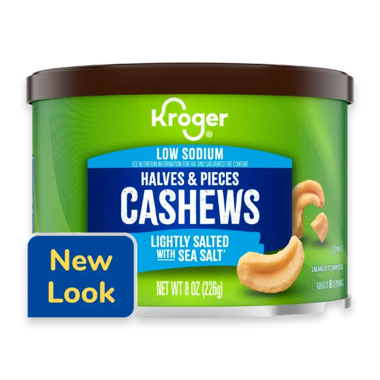 LIGHTLY SALTED CASHEWS HALVES & PIECES WITH SEA SALT - KROGER - 8 OZ