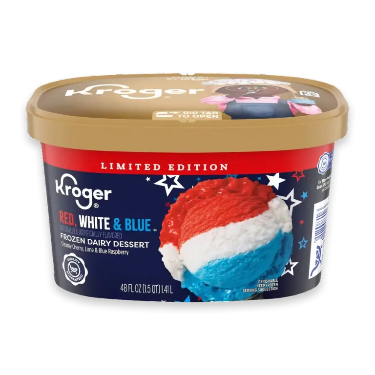 Limited Edition Red White and Blue Frozen Dairy Dessert Tub