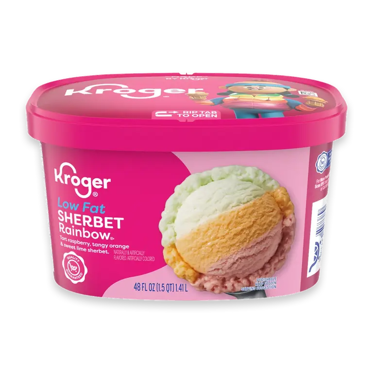 Low Fat Rainbow Sherbet Tub