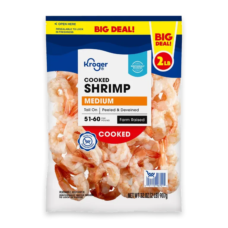 Medium Shrimp Cooked Peeled & Deveined Tail On