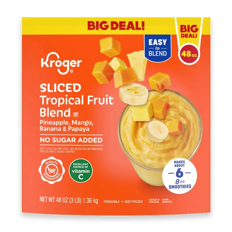 No Sugar Added Sliced Tropical Fruit Blend Smoothie BIG DEAL!