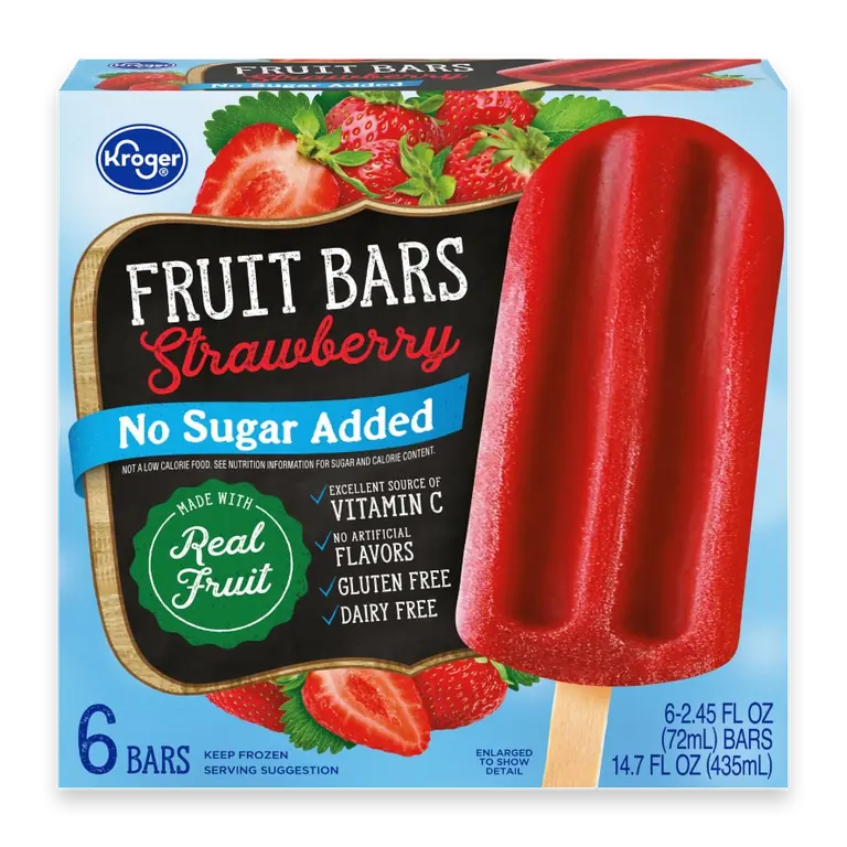 No Sugar Added Strawberry Frozen Fruit Bars