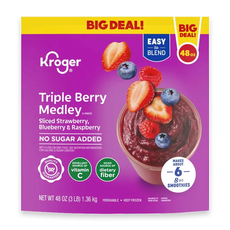 No Sugar Added Triple Berry Medley Smoothie BIG DEAL!