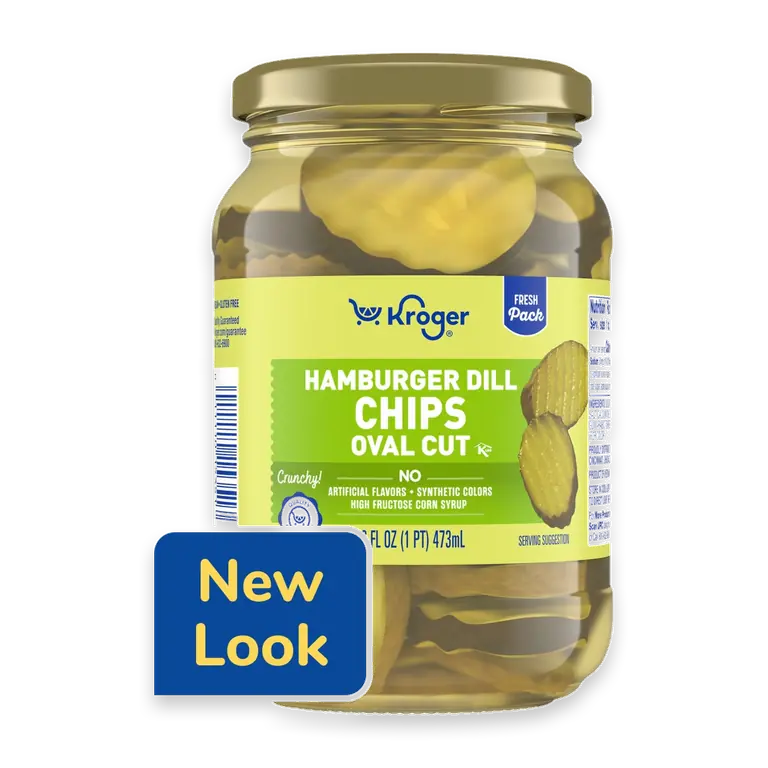 Oval Cut Hamburger Dill Pickle Chips