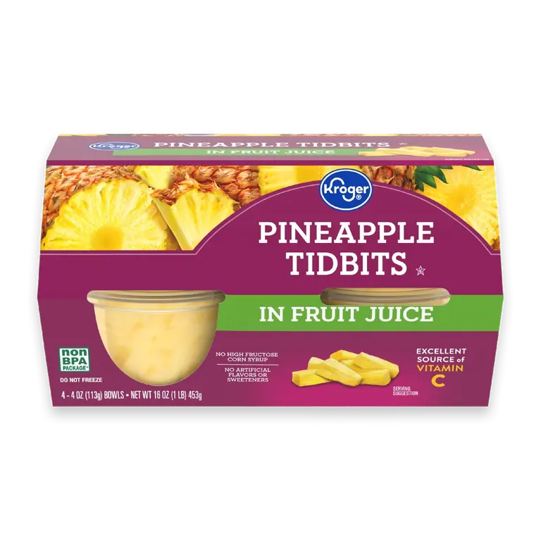 Pineapple Tidbits Cups in 100% Pineapple Juice