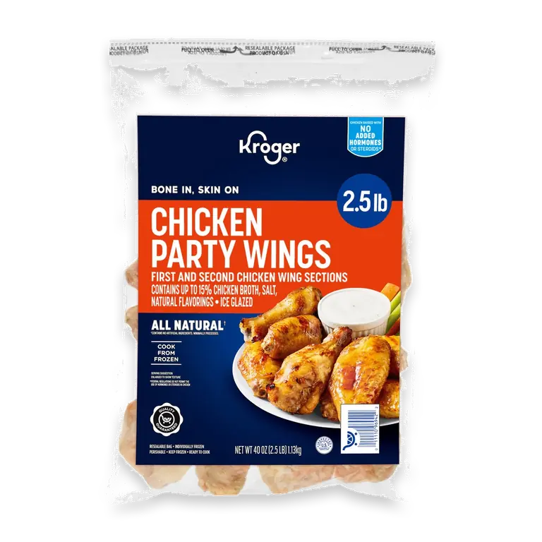 Raw Frozen Bone In Skin On Chicken Wings